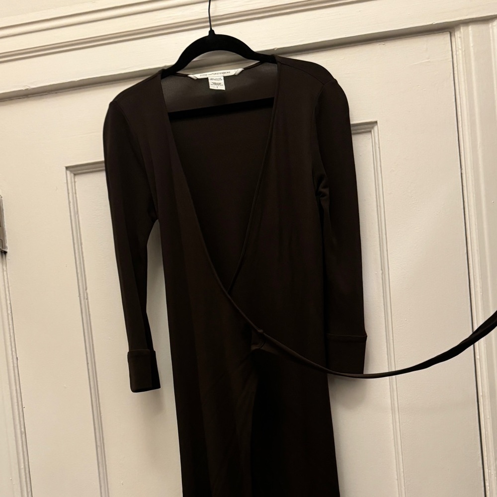 Chocolate Brown Dvf Wrap Dress - image 4